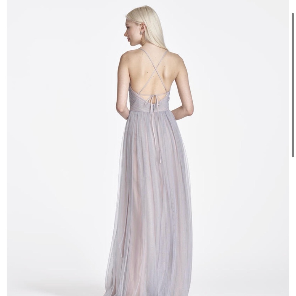 Wtoo Black Tulle Maxi Dress with Crisscross Back